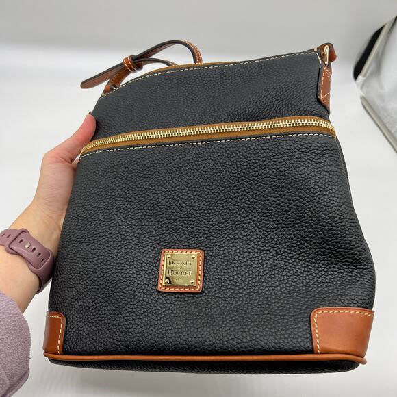 Dooney & Bourke Pebble Leather Crossbody Handbags Black - Picture 2 of 15